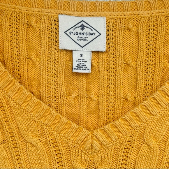 St. John’s Bay Women’s V-Neck Long Sleeve Pullover Sweater | Goldrod | Small - Picture 6 of 6